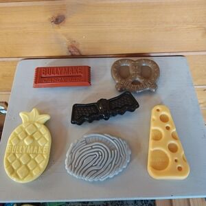 Lot of 6 Bullymake Nylon Chew Toys Cheese Bat Pretzel Pineapple Candy Bar Print